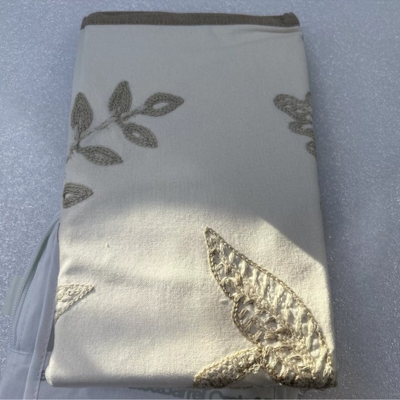 Crate & Barrel Grace Pattern Embroidery pillow sham-20x26 Standard, Bed, Beige - Picture 4 of 8